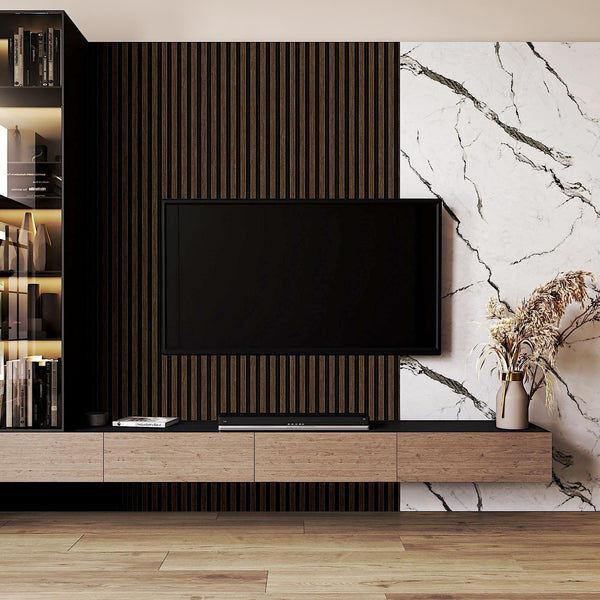 Luxury Black Abstract Wood 3D Embossed Wallpaper, Farmhouse Non-Woven Wall Covering, 41.7"W x 614"H, Washable Removable for L