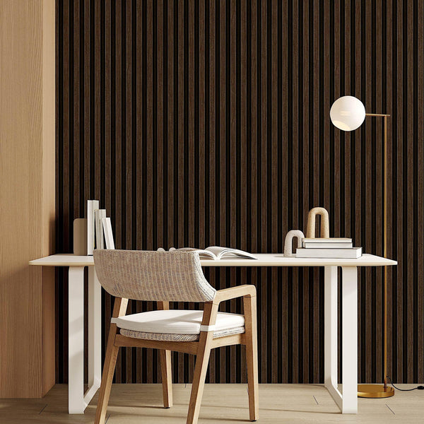 Luxury Black Abstract Wood 3D Embossed Wallpaper, Farmhouse Non-Woven Wall Covering, 41.7"W x 614"H, Washable Removable for L