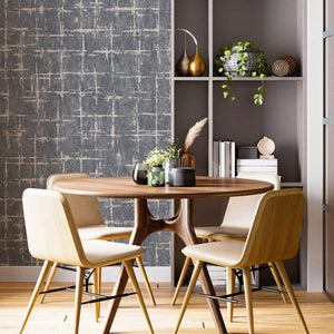Luxury Metallic Abstract Geometric 3D Embossed Wallpaper, Rustic Non-Woven Wall Covering, 41.7"W x 398"H, Washable Removable 