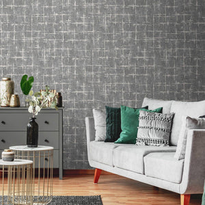 Luxury Metallic Abstract Geometric 3D Embossed Wallpaper, Rustic Non-Woven Wall Covering, 41.7"W x 398"H, Washable Removable 