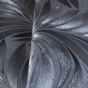 Luxury Blue Leaves Embossed 3D Embossed Wallpaper, Contemporary Non-Woven Wall Covering, 41.7"W x 398"H, Washable Removable f