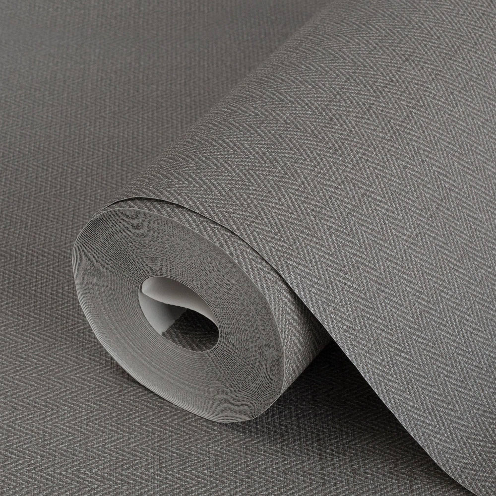 Luxury Gray Chevron Fabric Textured Wallpaper, Victorian Non-Woven Wall Covering, 41.7"W x 614"H, Washable Removable for Livi