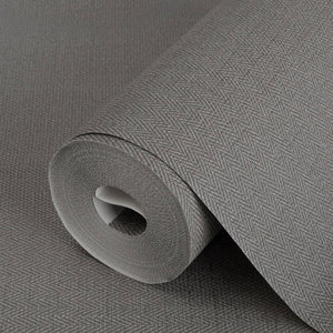 Luxury Gray Chevron Fabric Textured Wallpaper, Victorian Non-Woven Wall Covering, 41.7"W x 614"H, Washable Removable for Livi