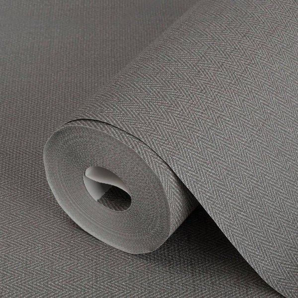 Luxury Gray Chevron Fabric Textured Wallpaper, Victorian Non-Woven Wall Covering, 41.7"W x 614"H, Washable Removable for Livi