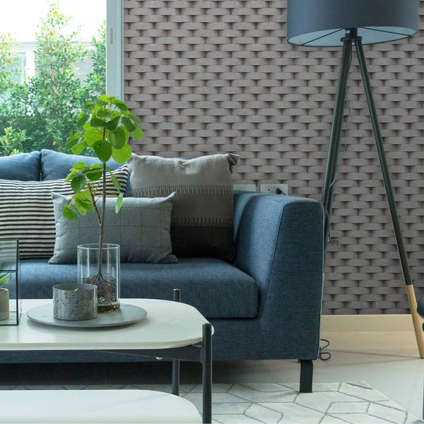 Luxury Gray Geometric Textured Wallpaper, Premium Non-Woven Wall Covering, 41.7"W x 398"H, Washable Removable for Living Room