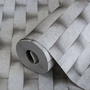 Luxury Gray Geometric Textured Wallpaper, Premium Non-Woven Wall Covering, 41.7"W x 398"H, Washable Removable for Living Room