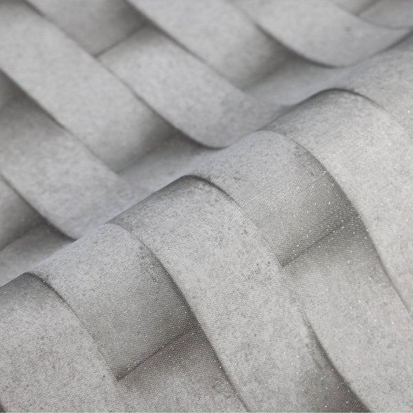 Luxury Gray Geometric Textured Wallpaper, Premium Non-Woven Wall Covering, 41.7"W x 398"H, Washable Removable for Living Room