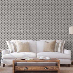 Luxury Gray Geometric Textured Wallpaper, Premium Non-Woven Wall Covering, 41.7"W x 398"H, Washable Removable for Living Room