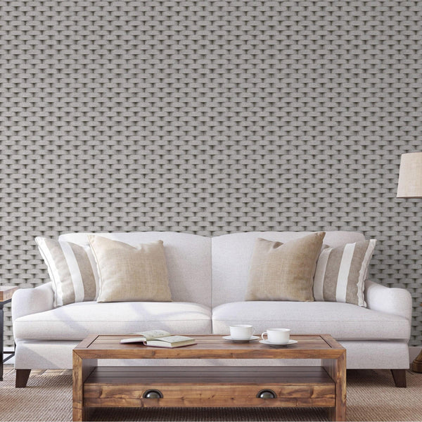 Luxury Gray Geometric Textured Wallpaper, Premium Non-Woven Wall Covering, 41.7"W x 398"H, Washable Removable for Living Room