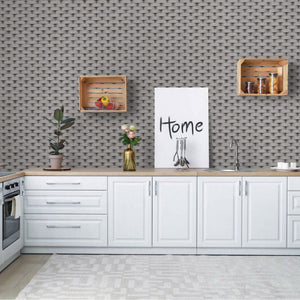 Luxury Gray Geometric Textured Wallpaper, Premium Non-Woven Wall Covering, 41.7"W x 398"H, Washable Removable for Living Room