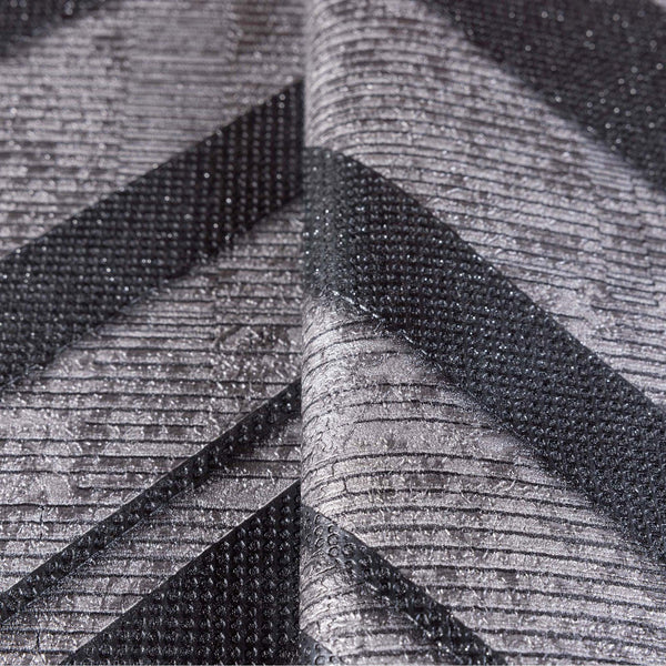 Luxury Gray Chevron Textured 3D Embossed Wallpaper, Contemporary Non-Woven Wall Covering, 41.7"W x 398"H, Washable Removable 