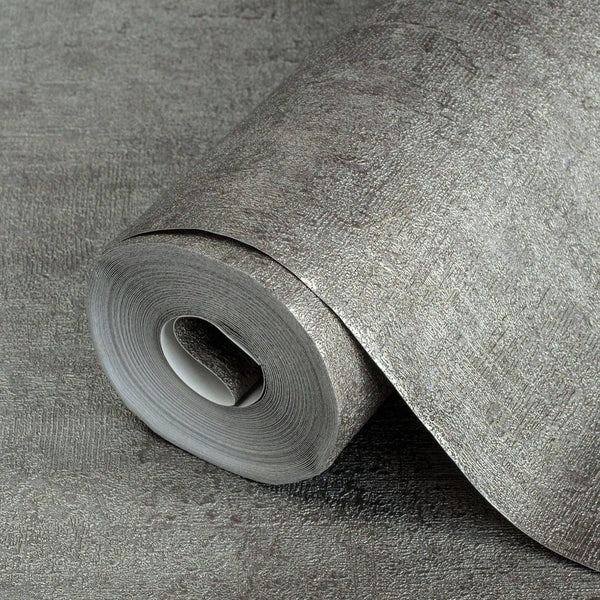 Luxury Gray Distressed Textured 3D Embossed Wallpaper, Farmhouse Non-Woven Wall Covering, 41.7"W x 614"H, Washable Removable 