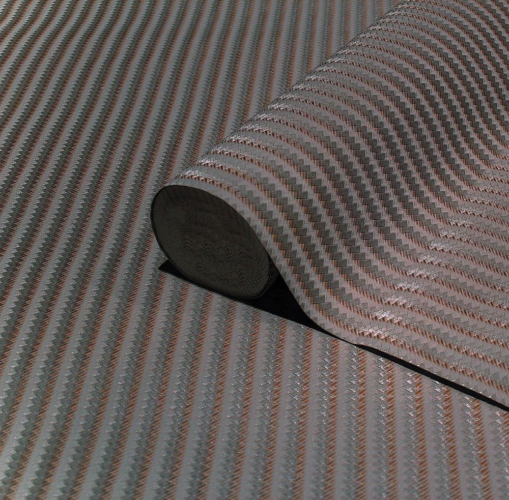 Luxury Copper Chevron Embossed 3D Embossed Wallpaper, Premium Non-Woven Wall Covering, 41.7"W x 614"H, Washable Removable for