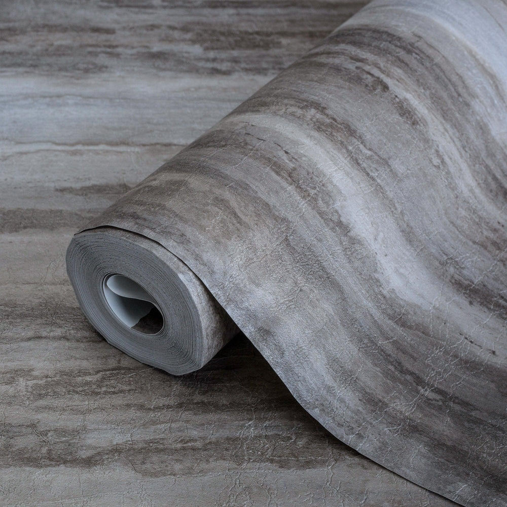 Luxury Grey Embossed Tree 3D Embossed Wallpaper, Lodge Non-Woven Wall Covering, 41.7"W x 398"H, Washable Removable for Living