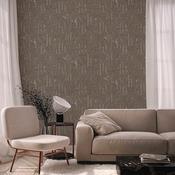 Luxury Gray Distressed Embossed 3D Embossed Wallpaper, Boho Non-Woven Wall Covering, 41.7"W x 614"H, Washable Removable for L