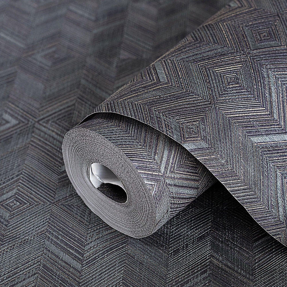 Luxury Neutral Geometric Textured Wallpaper, Minimalist Non-Woven Wall Covering, 41.7"W x 614"H, Washable Removable for Livin