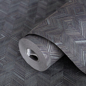Luxury Neutral Geometric Textured Wallpaper, Minimalist Non-Woven Wall Covering, 41.7"W x 614"H, Washable Removable for Livin