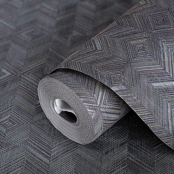 Luxury Neutral Geometric Textured Wallpaper, Minimalist Non-Woven Wall Covering, 41.7"W x 614"H, Washable Removable for Livin