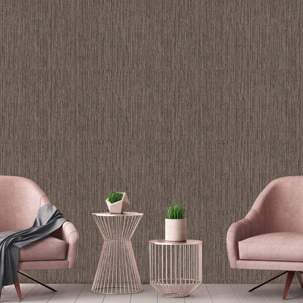 Luxury Tan Striped Stripe Textured Wallpaper, Elegant Non-Woven Wall Covering, 41.7"W x 614"H, Washable Removable for Living 