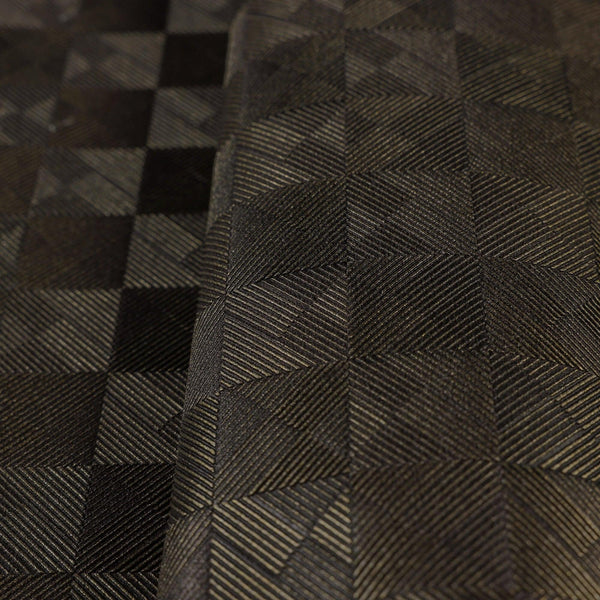 Luxury Tan Checkered Geometric 3D Embossed Wallpaper, Glam Non-Woven Wall Covering, 41.7"W x 614"H, Washable Removable for Li