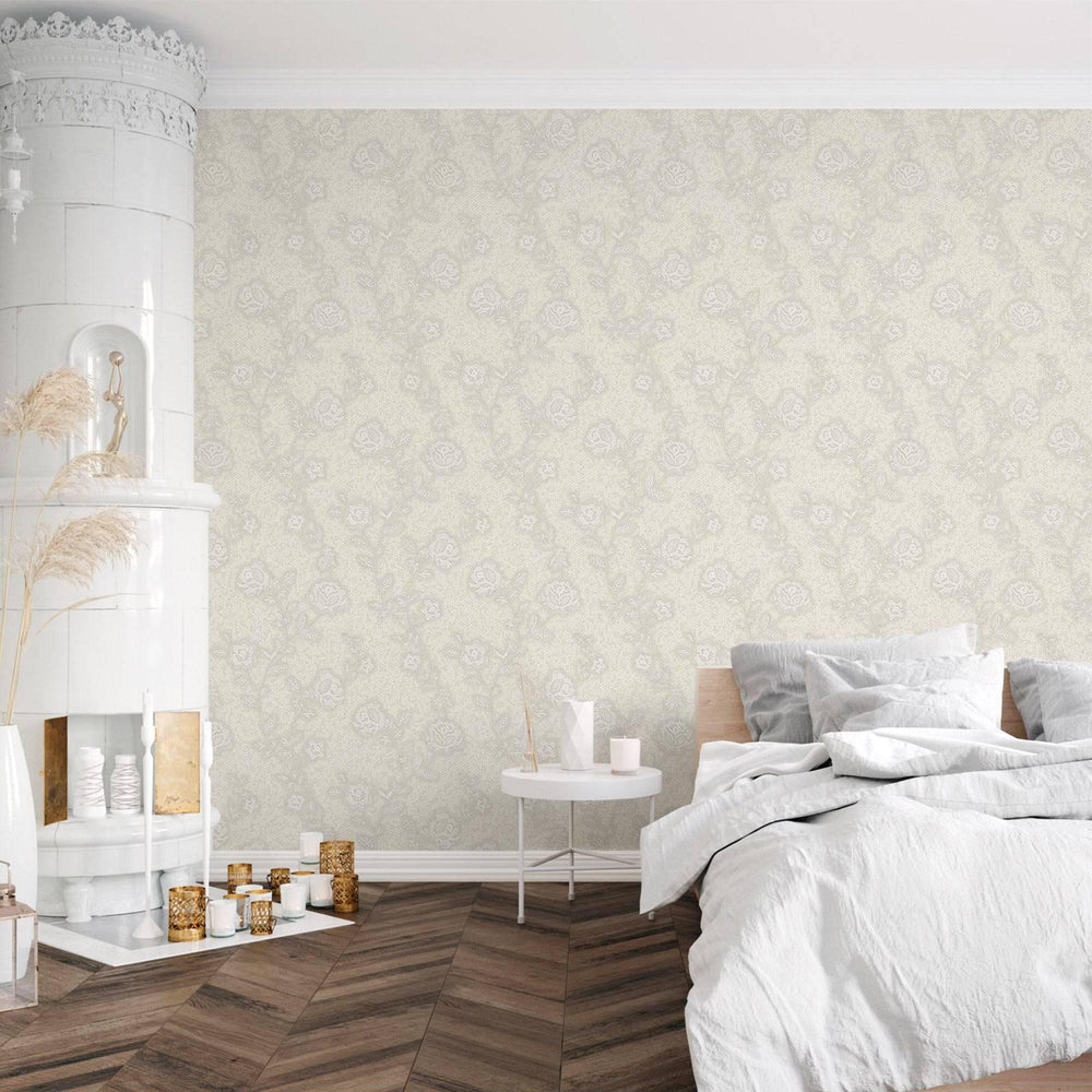 Luxury Gray Textured Embossed 3D Embossed Wallpaper, Premium Non-Woven Wall Covering, 41.7"W x 398"H, Washable Removable for 