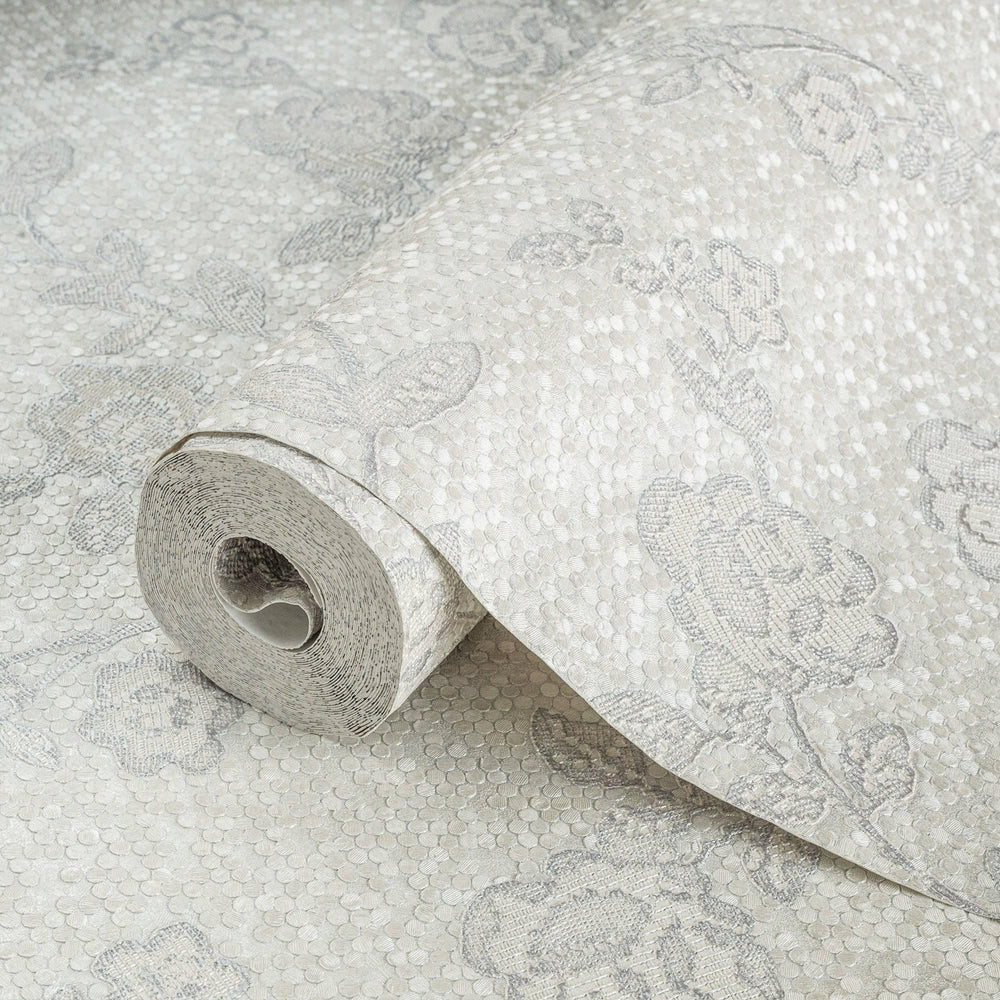 Luxury Gray Textured Embossed 3D Embossed Wallpaper, Premium Non-Woven Wall Covering, 41.7"W x 398"H, Washable Removable for 
