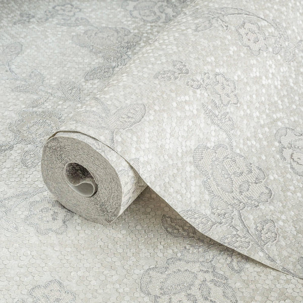 Luxury Gray Textured Embossed 3D Embossed Wallpaper, Premium Non-Woven Wall Covering, 41.7"W x 398"H, Washable Removable for 