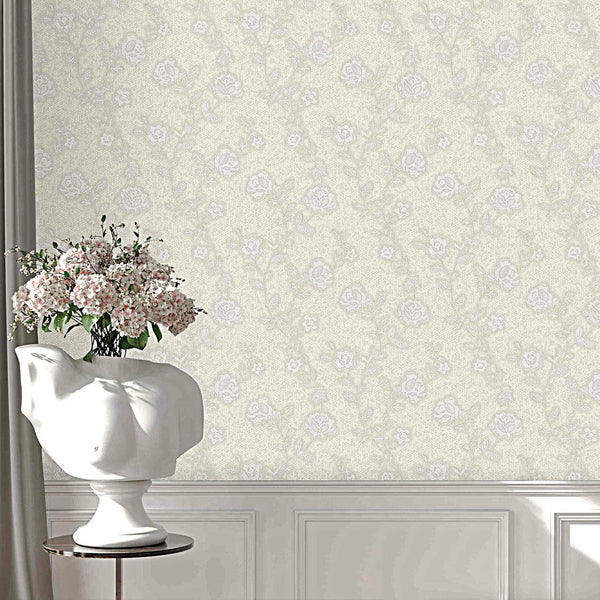 Luxury Gray Textured Embossed 3D Embossed Wallpaper, Premium Non-Woven Wall Covering, 41.7"W x 398"H, Washable Removable for 