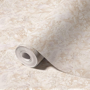 Luxury Beige Marble Stone Textured Wallpaper, Rustic Non-Woven Wall Covering, 41.7"W x 614"H, Washable Removable for Living R