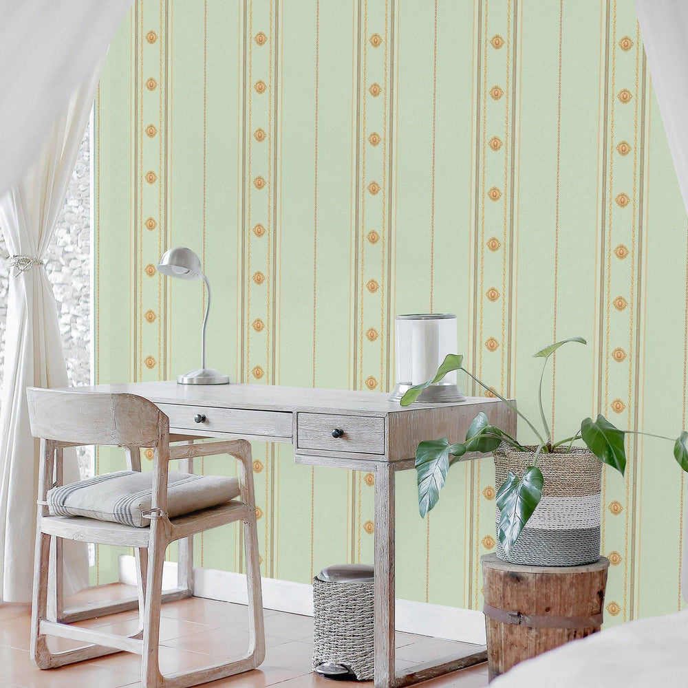 Luxury Gold Striped Stripe 3D Embossed Wallpaper, Coastal Non-Woven Wall Covering, 41.7"W x 398"H, Washable Removable for Liv