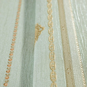 Luxury Gold Striped Stripe 3D Embossed Wallpaper, Coastal Non-Woven Wall Covering, 41.7"W x 398"H, Washable Removable for Liv