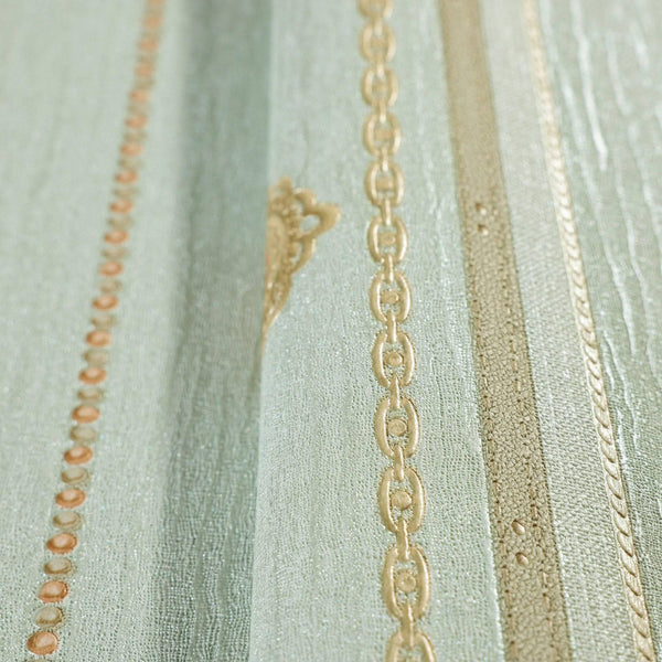 Luxury Gold Striped Stripe 3D Embossed Wallpaper, Coastal Non-Woven Wall Covering, 41.7"W x 398"H, Washable Removable for Liv