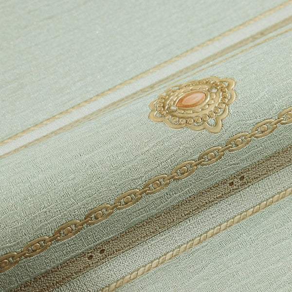 Luxury Gold Striped Stripe 3D Embossed Wallpaper, Coastal Non-Woven Wall Covering, 41.7"W x 398"H, Washable Removable for Liv