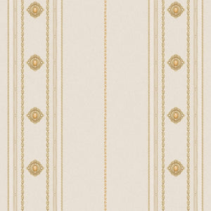 Luxury Gold Striped Stripe 3D Embossed Wallpaper, Victorian Non-Woven Wall Covering, 41.7"W x 398"H, Washable Removable for L