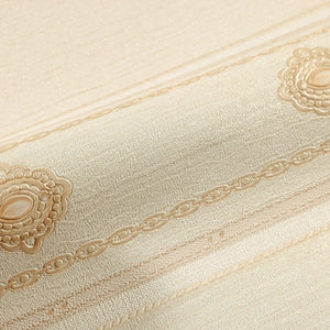 Luxury Gold Striped Stripe 3D Embossed Wallpaper, Victorian Non-Woven Wall Covering, 41.7"W x 398"H, Washable Removable for L