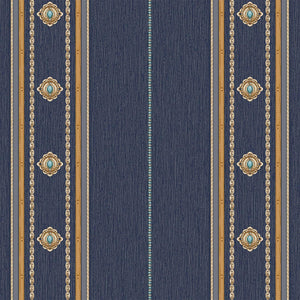 Luxury Blue Striped Stripe 3D Embossed Wallpaper, Boho Non-Woven Wall Covering, 41.7"W x 398"H, Washable Removable for Living
