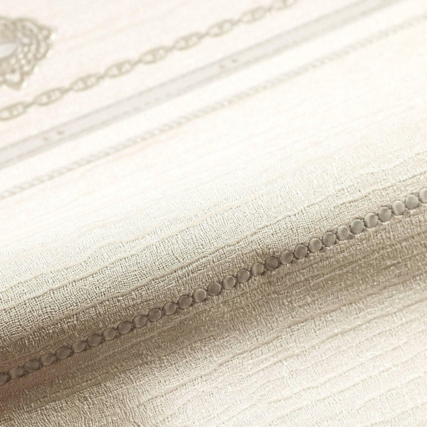 Luxury Silver Striped Stripe 3D Embossed Wallpaper, Country Non-Woven Wall Covering, 41.7"W x 398"H, Washable Removable for L