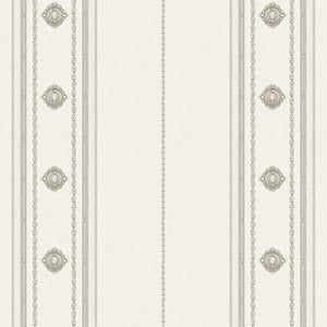 Luxury Silver Striped Stripe 3D Embossed Wallpaper, Country Non-Woven Wall Covering, 41.7"W x 398"H, Washable Removable for L