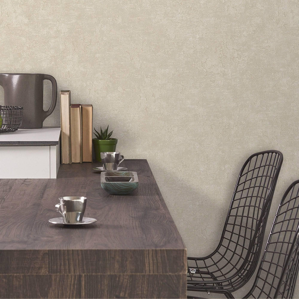 Luxury Beige Textured Embossed 3D Embossed Wallpaper, Premium Non-Woven Wall Covering, 41.7"W x 398"H, Washable Removable for
