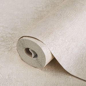 Luxury Beige Textured Embossed 3D Embossed Wallpaper, Premium Non-Woven Wall Covering, 41.7"W x 398"H, Washable Removable for