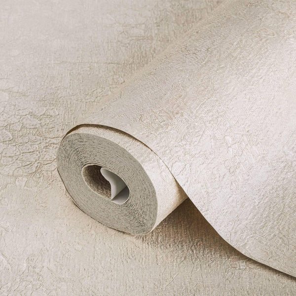 Luxury Beige Textured Embossed 3D Embossed Wallpaper, Premium Non-Woven Wall Covering, 41.7"W x 398"H, Washable Removable for