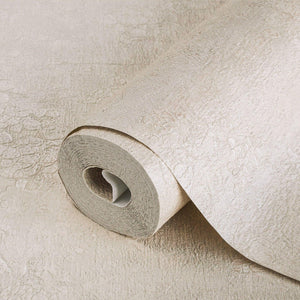 Luxury Beige Textured Embossed 3D Embossed Wallpaper, Premium Non-Woven Wall Covering, 41.7"W x 398"H, Washable Removable for