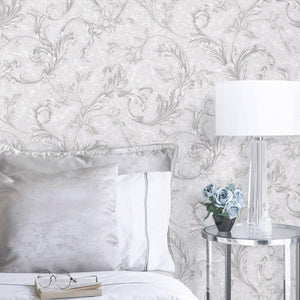 Luxury Gray Striped Textured Wallpaper, Premium Non-Woven Wall Covering, 41.7"W x 398"H, Washable Removable for Living Room B