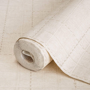 Luxury Beige Geometric Textured Wallpaper, Premium Non-Woven Wall Covering, 41.7"W x 398"H, Washable Removable for Living Roo
