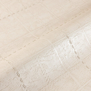 Luxury Beige Geometric Textured Wallpaper, Premium Non-Woven Wall Covering, 41.7"W x 398"H, Washable Removable for Living Roo