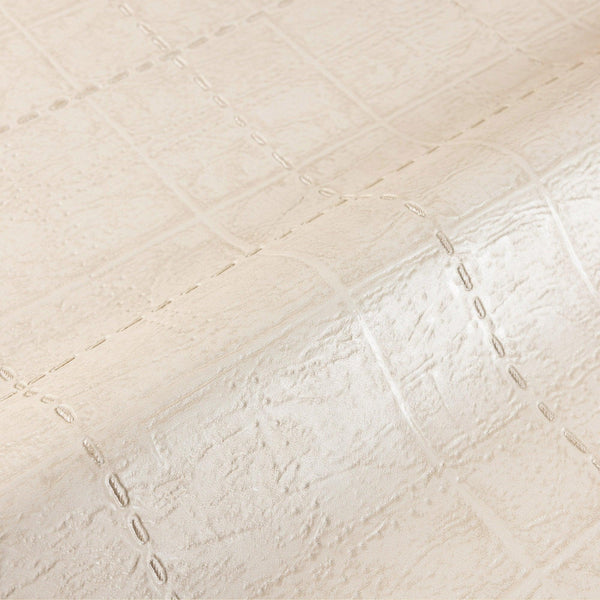 Luxury Beige Geometric Textured Wallpaper, Premium Non-Woven Wall Covering, 41.7"W x 398"H, Washable Removable for Living Roo