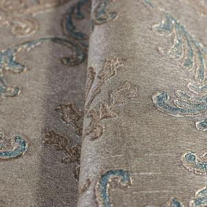Luxury Blue Damask Embossed 3D Embossed Wallpaper, Mediterranean Non-Woven Wall Covering, 41.7"W x 398"H, Washable Removable 
