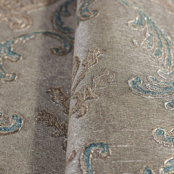 Luxury Blue Damask Embossed 3D Embossed Wallpaper, Mediterranean Non-Woven Wall Covering, 41.7"W x 398"H, Washable Removable 