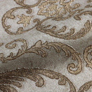 Luxury Brown Damask Embossed 3D Embossed Wallpaper, Country Non-Woven Wall Covering, 41.7"W x 398"H, Washable Removable for L