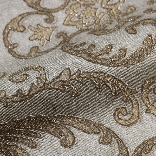 Luxury Brown Damask Embossed 3D Embossed Wallpaper, Country Non-Woven Wall Covering, 41.7"W x 398"H, Washable Removable for L